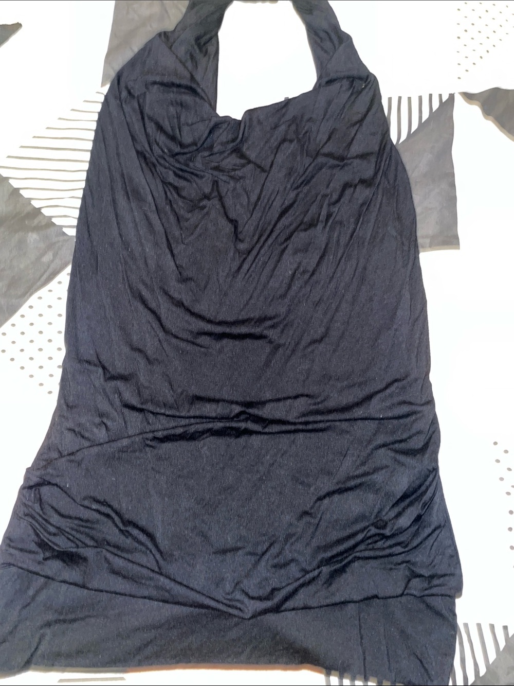 Bordeaux Black Halter Tunic Top